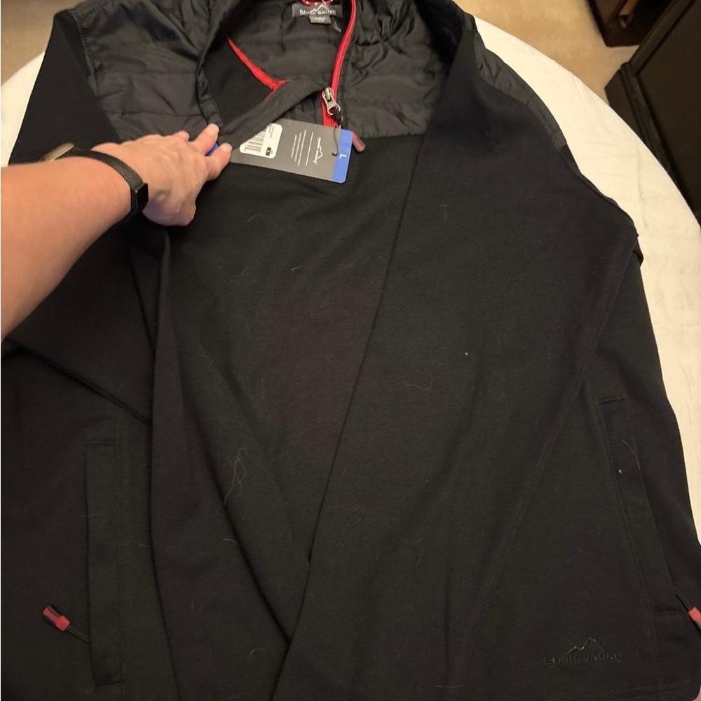 Eddie Bauer mixed media pullover